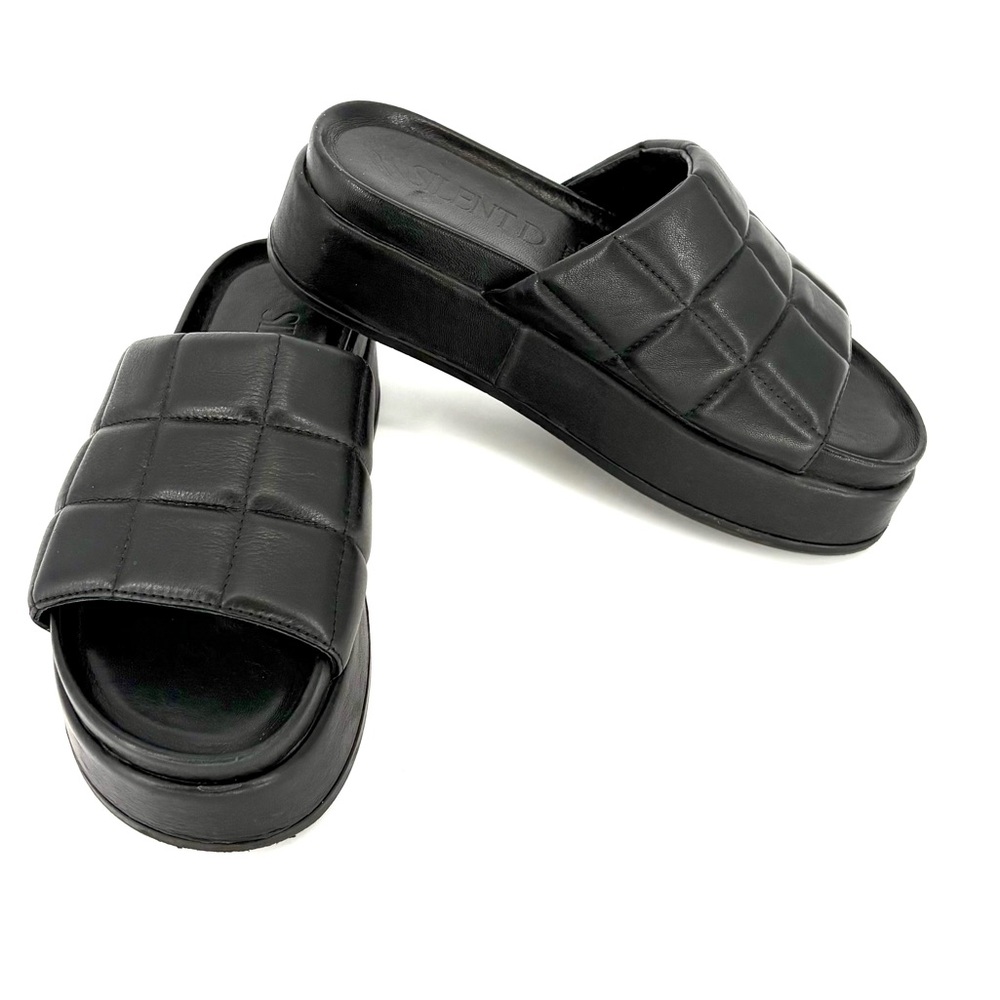 SILENT D Black Quilted Puffy Slide - Picture 4 of 16